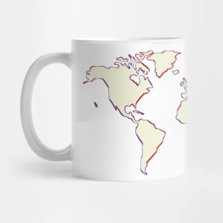 Minimalistic Pastel Pink World Map Mug